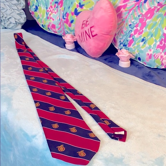 Vintage Ties of Honor Silk blend, red & navy blue tie - Picture 1 of 6